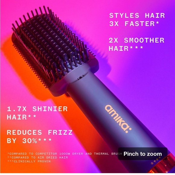Amika Double Agent 2-in-1 Straightening Blow Dryer Brush - Picture 3 of 7
